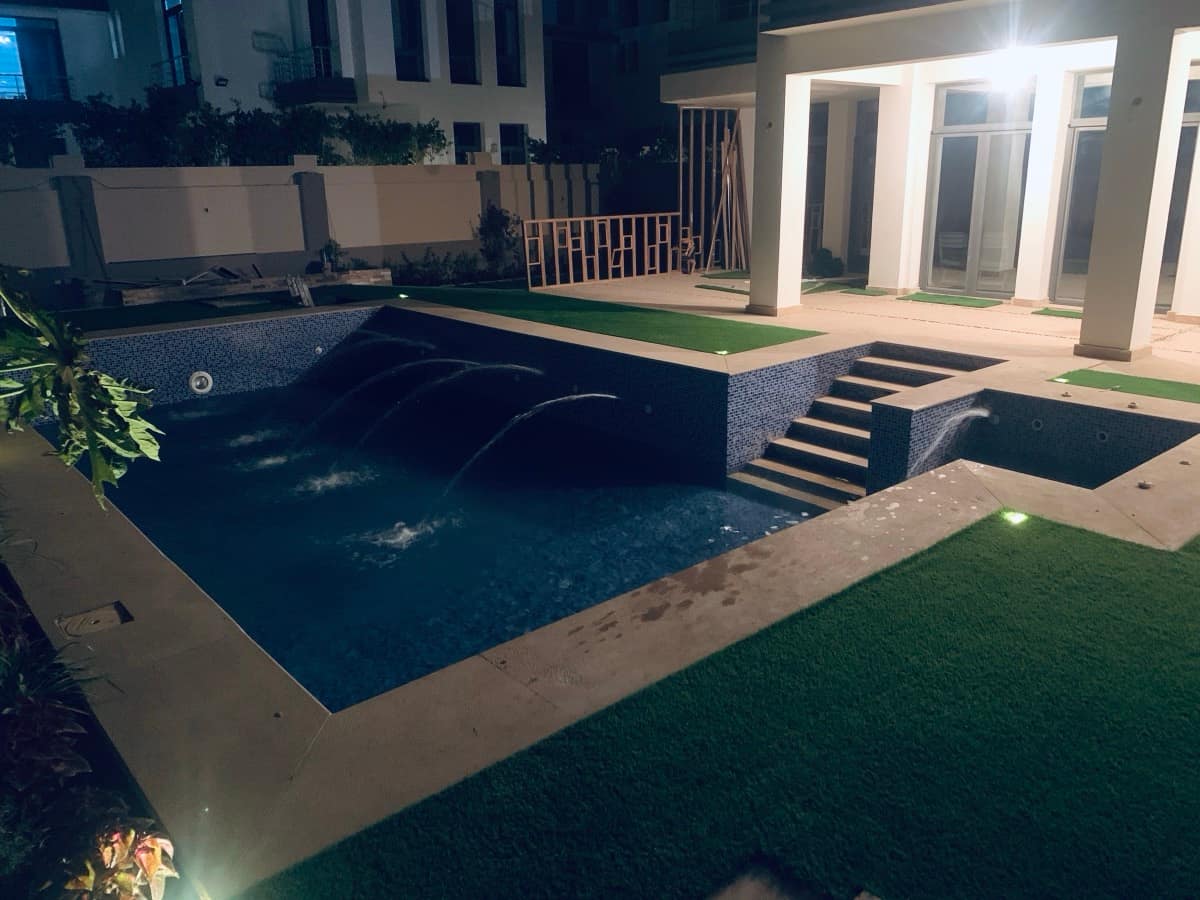 Luxury residential pool with pristine blue water